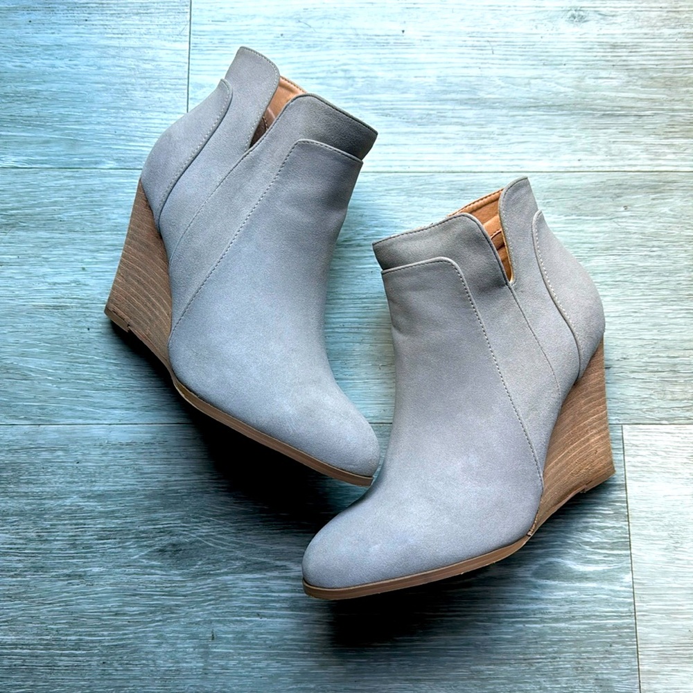 Ccocci Grey Wedge Booties Size 10 - image 1